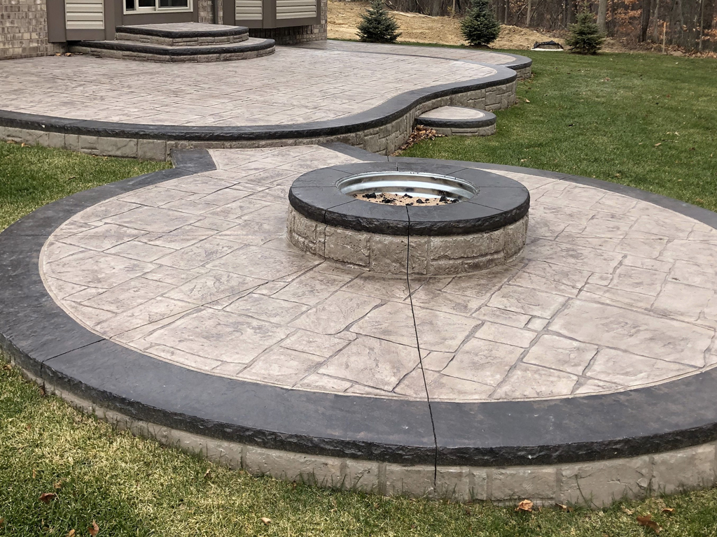 Stamped Concrete Patio Driveway in Oakland Township, Michigan (9228)