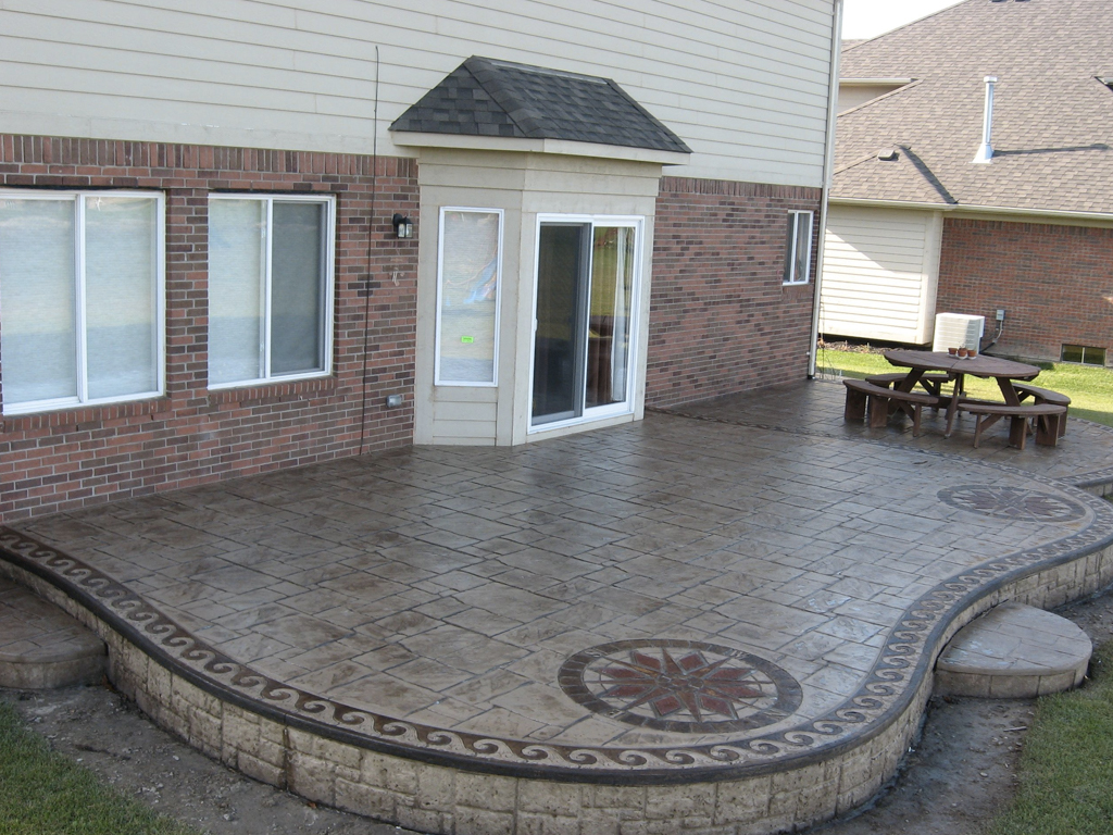 Stamped Concrete Patio Driveway in Macomb Township, Michigan (9702)