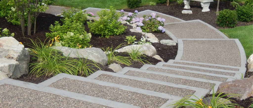 Exposed Aggregate Installer patio steps