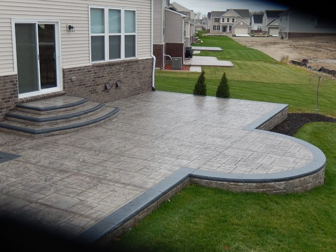 Stamped Concrete Patio With Stairs