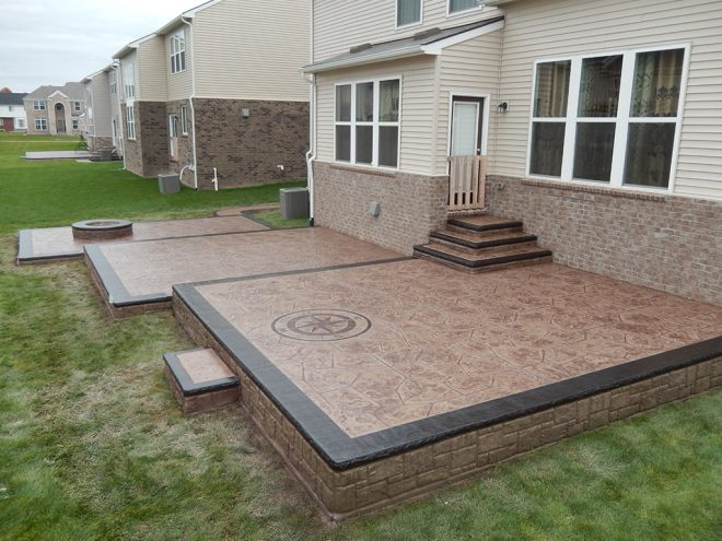 Stamped Concrete Patio With Steps